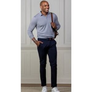 Collars & Co. Bellagio Three Button Long Sleeve Merino Polo